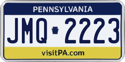 PA license plate JMQ2223