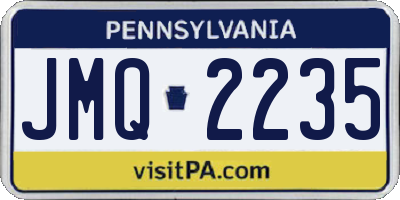 PA license plate JMQ2235