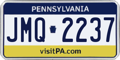 PA license plate JMQ2237