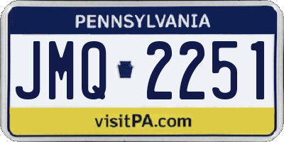 PA license plate JMQ2251