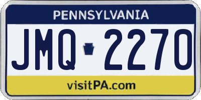 PA license plate JMQ2270
