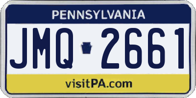 PA license plate JMQ2661