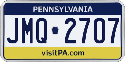 PA license plate JMQ2707