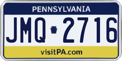PA license plate JMQ2716