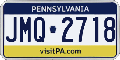 PA license plate JMQ2718