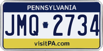 PA license plate JMQ2734