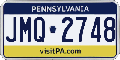 PA license plate JMQ2748
