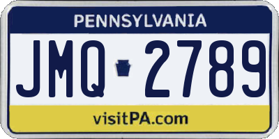 PA license plate JMQ2789