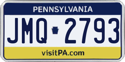 PA license plate JMQ2793
