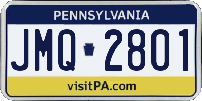 PA license plate JMQ2801