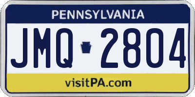 PA license plate JMQ2804