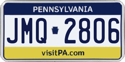 PA license plate JMQ2806