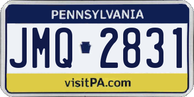 PA license plate JMQ2831