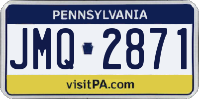 PA license plate JMQ2871