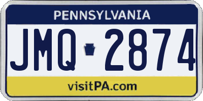 PA license plate JMQ2874