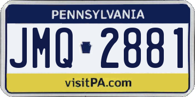 PA license plate JMQ2881