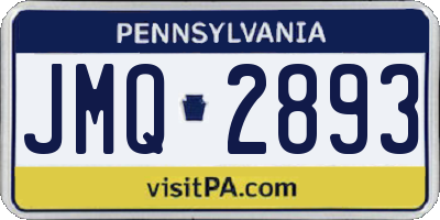 PA license plate JMQ2893
