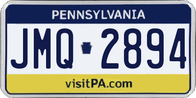 PA license plate JMQ2894