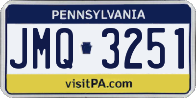 PA license plate JMQ3251