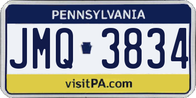 PA license plate JMQ3834