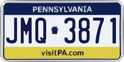 PA license plate JMQ3871