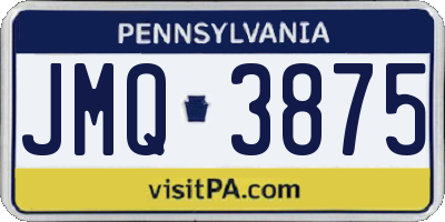 PA license plate JMQ3875