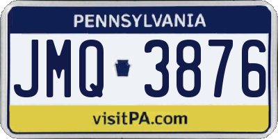 PA license plate JMQ3876