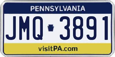PA license plate JMQ3891