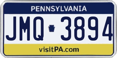 PA license plate JMQ3894