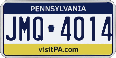 PA license plate JMQ4014
