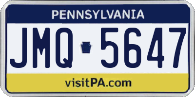 PA license plate JMQ5647