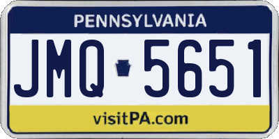 PA license plate JMQ5651