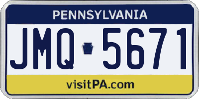 PA license plate JMQ5671