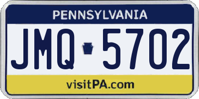 PA license plate JMQ5702