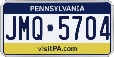 PA license plate JMQ5704