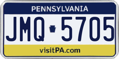 PA license plate JMQ5705