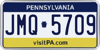 PA license plate JMQ5709