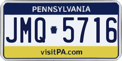 PA license plate JMQ5716