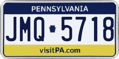 PA license plate JMQ5718