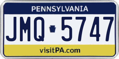 PA license plate JMQ5747