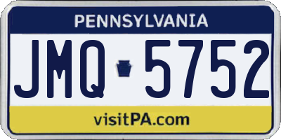 PA license plate JMQ5752
