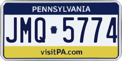 PA license plate JMQ5774