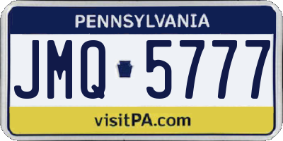 PA license plate JMQ5777