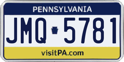 PA license plate JMQ5781