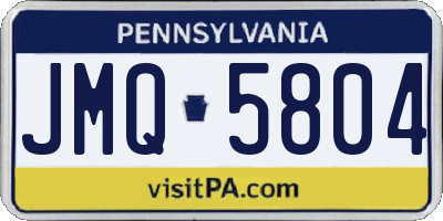 PA license plate JMQ5804