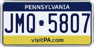 PA license plate JMQ5807
