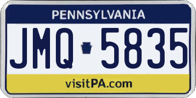PA license plate JMQ5835