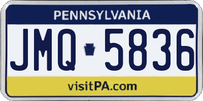 PA license plate JMQ5836