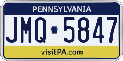 PA license plate JMQ5847