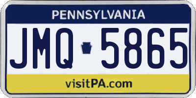 PA license plate JMQ5865